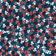 Fototapeta na wymiar Beautiful floral pattern in small abstract flowers. Floral seamless background. Vintage template for fashion prints.