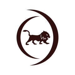 Lion animal vector logo design 
