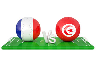 France  / Tunisia football game 3d illustration