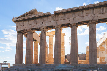 Obraz premium The Parthenon, temple on the Athenian Acropolis, Athens, Attica, Greece, beautiful summer view