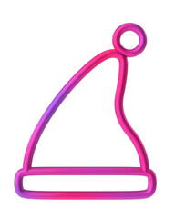 Christmas line art. Christmas hat. 3D illustration.