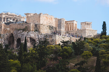 Fototapeta na wymiar The Parthenon, temple on the Athenian Acropolis, Athens, Attica, Greece, beautiful summer view