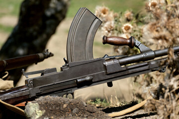 Yorkshire wartime experience show. Leeds, UK, August 2022. Military re-enactment event with soldiers, weapons, vehicles, tanks and armor. Axis and allied forces. An historical lifestryle event.