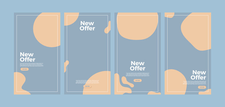 Playful abstract circle social media template background