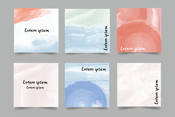 Set of soft bright watercolor background