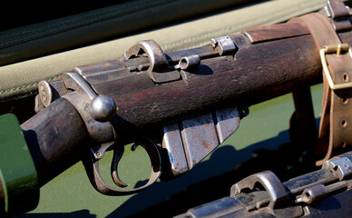 Yorkshire wartime experience show. Leeds, UK, August 2022. Military re-enactment event with...