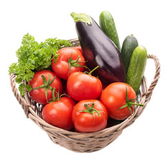 PNG. fresh vegetables in basket