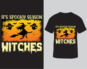 It's spooky season witches halloween tshirt design template