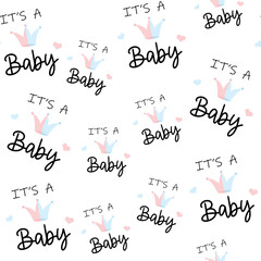 Cute seamless pattern for newborn baby shower and gender reveal.