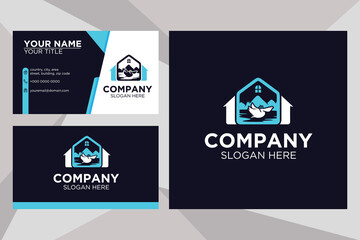 Pelican house logo suitable for company with business card template