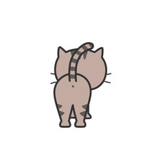 後ろ姿のねこのイラスト