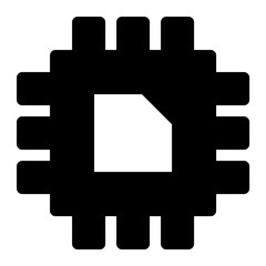 Processor Chip Vector Icon