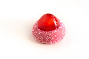Strawberry panellet,typical treat from Catalonia for All Saints’ Day  or Día de todos los Santos. Texture detail