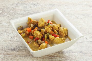 Thai yellow curry with chicken