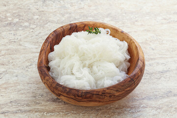 Glass asian noodles in the bowl