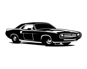 Obraz na płótnie Canvas black muscle car logo isolated vector