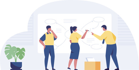 Business brainstorming, meeting to set target. png illustration