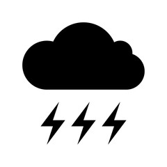 Cloud Lightning Vector Icon