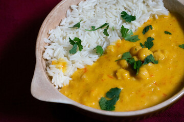 Spicy Grain and Mango Curry with Basmati Rice