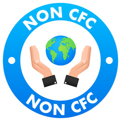 CFC free sign. Chlorofluorocarbons or freon. Vector illustration.