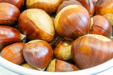 raw chestnuts ready to eat