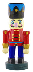 Cutout of an isolated Christmas nutcracker soldier wooden toy with the transparent png background