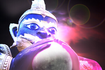 Imagination of Rahu in metaverse concept.