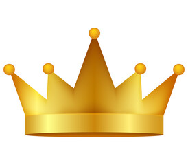 Golden Crown With Gradient Mesh. Vector stock illustration.