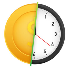 Obraz premium Time is money icon. Money saving. Business and management. Vector stock illustration.