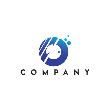Ocean Wildlife Logo, abstract design of ocean logo
