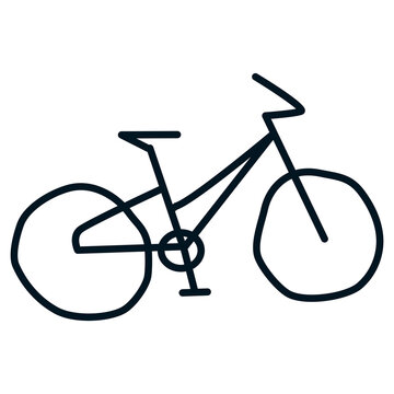 Doodle style bicycle. Vector illustration of hand-drawn