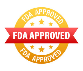 FDA approved grunge rubber stamp on white background. Vector illustration.