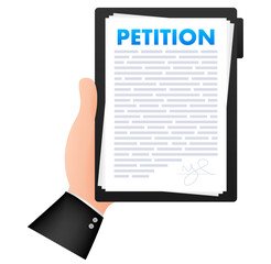 Petition form on laptop screen. Making choice, democracy. Public welfare support.