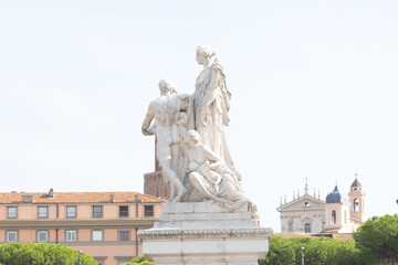 Fototapeta na wymiar Altar of the Fatherland (Altare della Patria) known as the Monumento Nazionale a Vittorio Emanuele II or Il Vittoriano in Rome, Italy