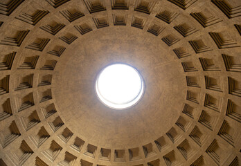 Inside the Pantheon, former Roman Temple, now a church of St. Mary and the Martyrs (Chiesa Santa Maria dei Martiri)
