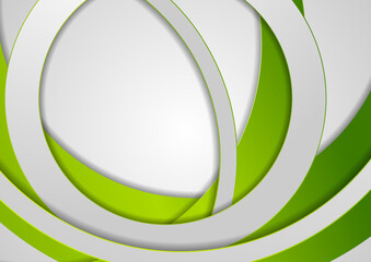 Green and grey circles abstract geometric tech background. Corporate vector design