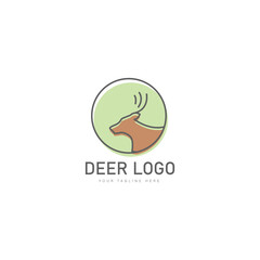 Deer line logo design icon illustration