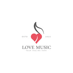 Love music logo design icon illustration