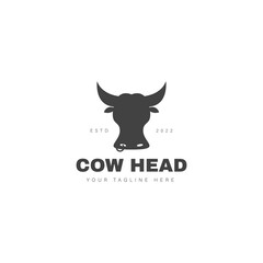 Obraz premium Cow head logo design icon illustration