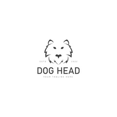 Dog head logo design icon illustration