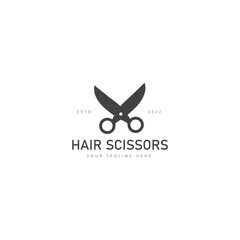 Hair scissors logo design icon illustration