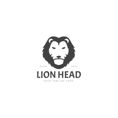 Lion head logo design icon illustration
