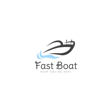 Jet boat logo design icon illustration