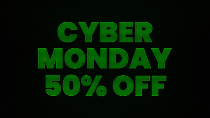 Naklejka premium Cyber Monday 50 Percent Off