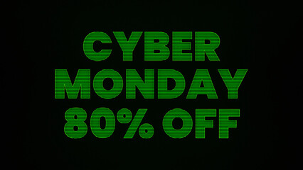 Naklejka premium Cyber Monday 80 Percent Off