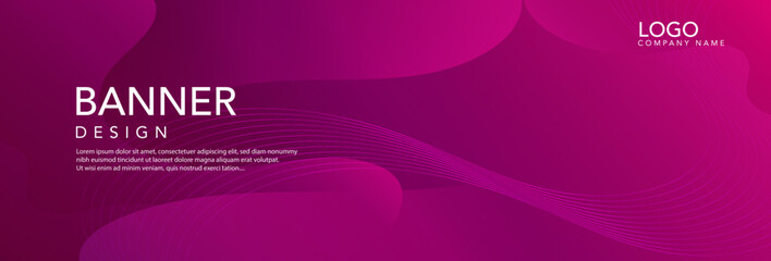 Abstract Pink background with waves, Pink background, Pink banner, Abstract Purple background