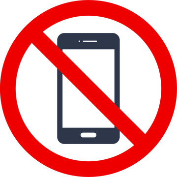 Off sound on phone. Silent mode on the smartphone. Forbidden use cell phone.