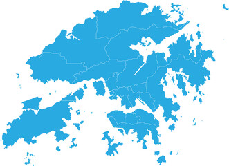 Fototapeta na wymiar hong Kong map. High detailed blue map of hong Kong on transparent background.