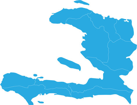 haiti map. High detailed blue map of haiti on transparent background.