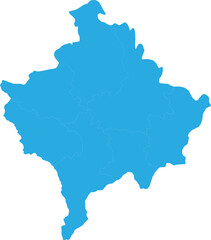 Obraz premium kosovo map. High detailed blue map of kosovo on transparent background.